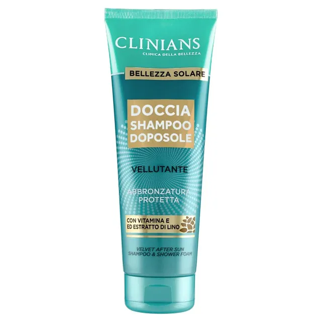 clinians-doccia-shampoo-doposole-vellutante-250-ml-con-vitamina-e-ed-estratto-di image 1