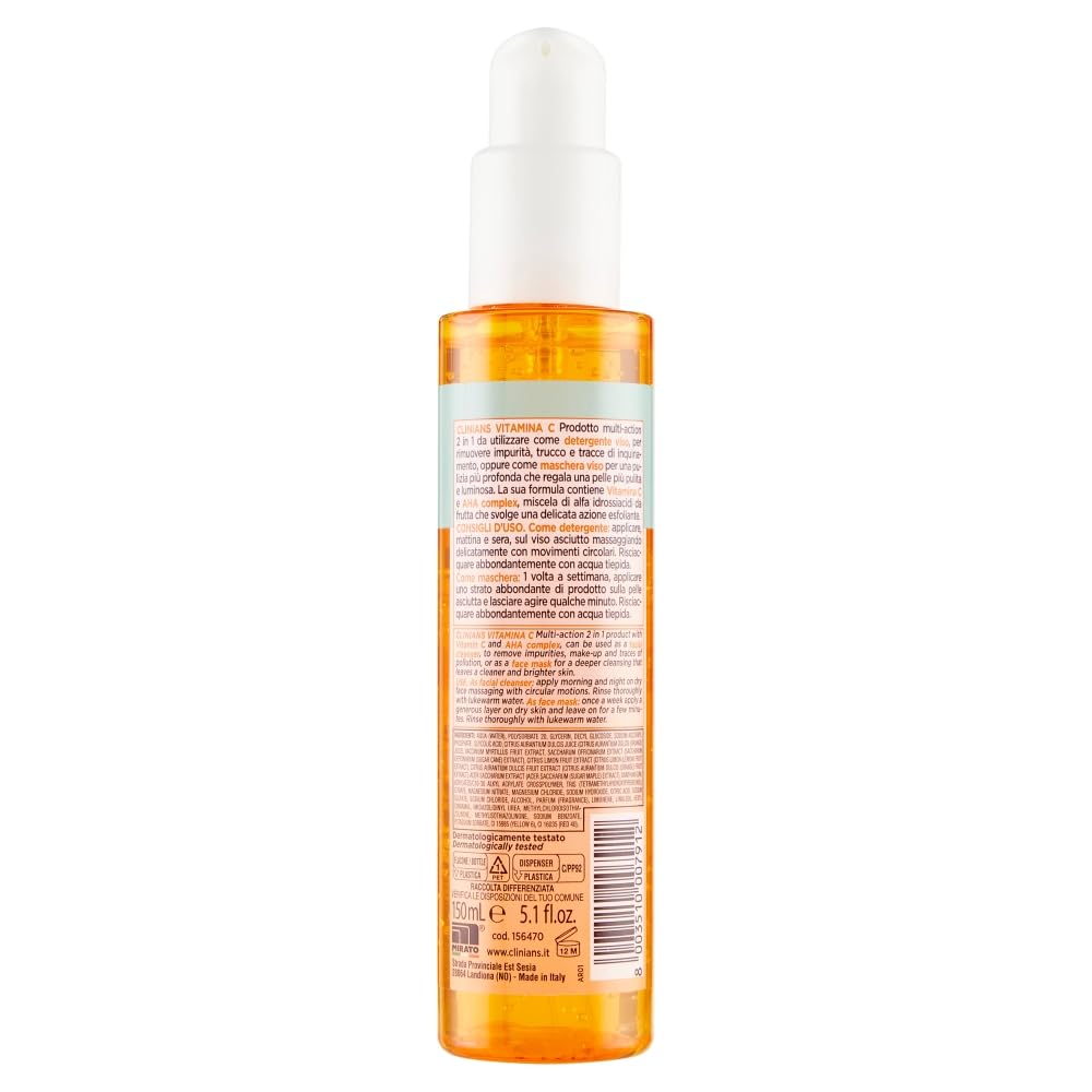 clinians-vitamina-c-gel-detergente-viso-e-maschera-illuminante-2-in-1-made-in-it image 2