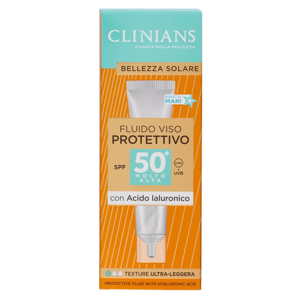 clinians-fluido-protettivo-viso-spf50-con-acido-ialuronico-texture-ultra-leggera image 1